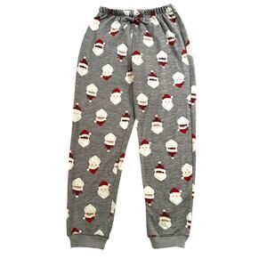 Black Sheep Farm Gray Santa Claus Print Christmas Pajama Pants Size L